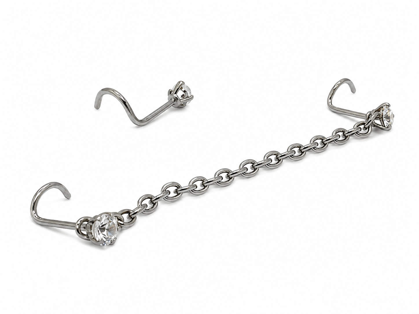 peircing cadena de nariz acero
